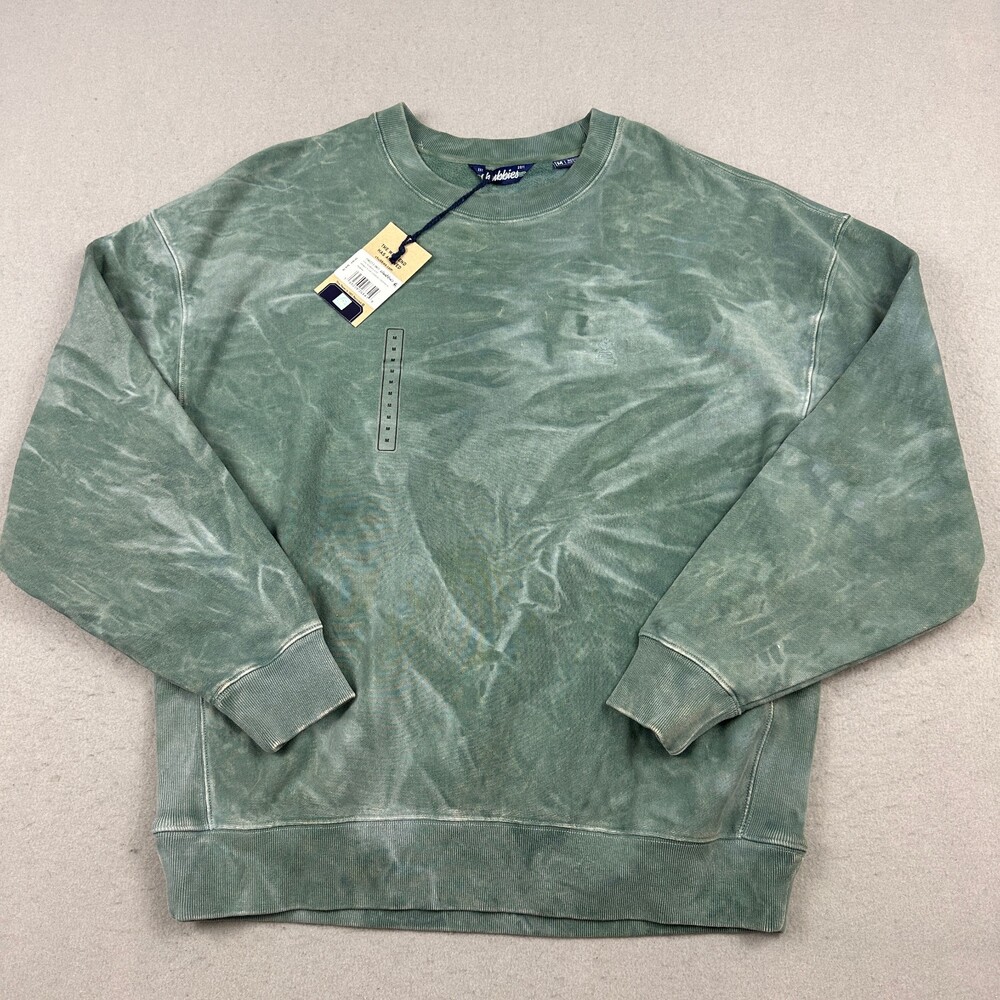 Chubbies Sweatshirt Men Medium Green Marshland Crewneck Pebble Wash Comfort Knit
